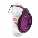 Фото - миски, поилки, фонтаны DEXAS Travel Cup with Bottle Holder & Carabiner - Миска складная для путешествий с карабином и фиксатором, пурпурный