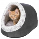 Фото - лежаки, матраси, килимки та будиночки Trixie Diamond Лежак-печера для котів та собак, антрацит/білий