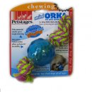 PETSTAGES Mini Orka Ball with rope Орка мини мячик с канатиками - игрушка для собак, 22 x 6 x 6 cм 