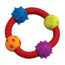 PETSTAGES Multi Texture Chew Ring - Канат-кольцо с мячиками - игрушка для собак, диаметр 11 см 
