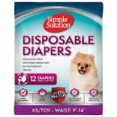 Фото - памперсы и трусики Simple Solution DISPOSABLE DIAPERS X-SMALL TOY гигиенические подгузники для собак малых пород, 12 шт