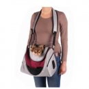 Фото - переноски, сумки, рюкзаки Trixie (Тріксі) MITCH FRONT CARRIER переноска - рюкзак для кішок та собак, сріблястий/ягідний (28955)