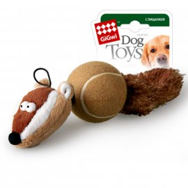 GiGwi (Гігві) Catch & Fetch БАРСУК іграшка для собак з 2-ма пищалками тенісний м'яч, 32 см