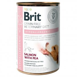 Brit GF Veterinary Diets Hypoallergenic консервы для собак с пищевой непереносимостью ЛОСОСЬ И ГОРОШЕК