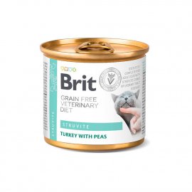Brit GF Veterinary Diets Struvite консервы для кошек при мочекаменной болезни ИНДЕЙКА И ГОРОШЕК
