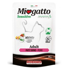 Morando MioGatto (Морандо Міогатто) Sensitive Monoprotein монопротеїнові беззернові консерви для котів З ПРОШУТТО