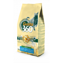 Gusto 360 (Густо 360) Adult Cat Salmone, Tuna & Vegetables сухий корм для дорослих кішок ЛОСОСЬ, ТУНЕЦЬ та ОВОЧІ