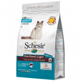Schesir STERILIZED & LIGHT сухой монопротеиновый корм для стерилизованных кошек и кастрированных котов РЫБА