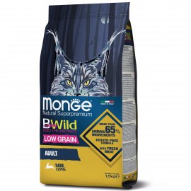 Monge Cat Bwild Low Grain Hare Meat сухий низькозерновий корм для котів ЗАЯЦЬ