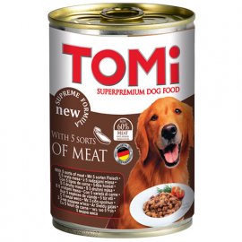 TOMi 5 kinds of meat консерви для собак - шматочки в соусі, 5 видів м'яса