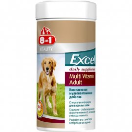 8in1(8в1) EXCEL MULTI VITAMIN ADULT (ЕКСЕЛЬ МУЛЬТИВИТАМИНЫ) пищевая добавка для собак, 70 таб. (СКИДКА 10% - АКЦИЯ)