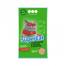 SUPER CAT Наполнитель Суперкет Стандарт с ароматизатором ЗЕЛЕНЫЙ