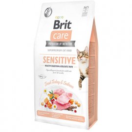 Brit Care GF SENSITIVE беззерновой корм для привередливых кошек (индейка и лосось)