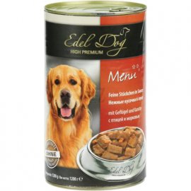 Edel Dog (Едель Дог) mit Gefluegel und Karotte - консервований корм для собак ПТАХ - МОРКВА