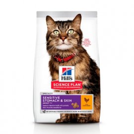 Hill's Feline Adult Sensitive Stomach & Skin корм для кішок з куркою