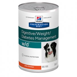 Hill's Prescription Diet w/d Digestive/Weight/Diabetes Management лечебные консервы для собак КУРИЦА, 370 г