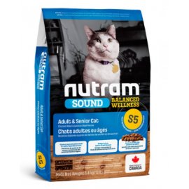 Nutram S5 Sound Balanced Wellness ADULT & SENIOR (ЭДАЛТ и СЕНЬОР) корм для взрослых кошек с курицей и лососем