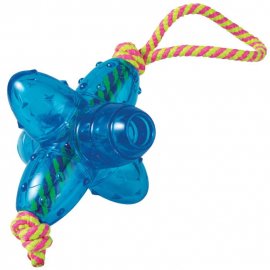 PETSTAGES Orka Jack with rope - Oрка Джек большая с канатиком - игрушка для собак, длина 15 см 