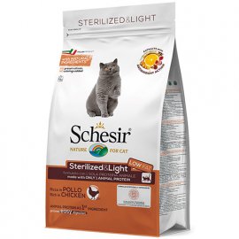 Schesir STERILIZED LIGHT сухой монопротеиновый корм для стерилизованных кошек и кастрированных котов КУРИЦА