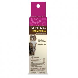 SENTRY (Сентри) EARMITE FREE - капли с алоэ против ушного клеща для кошек
