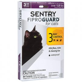 Sentry FiproGuard (Фипрогард) капли от блох, клещей и вшей для для котов и котят от 0,7 кг, 0,50 мл 