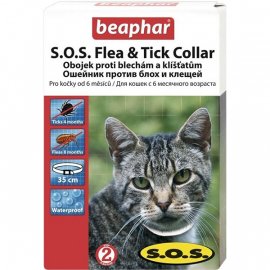 BEAPHAR S.O.S. ошейник для кошек и котят от блох и клещей (с 6 месяцев) 35 см