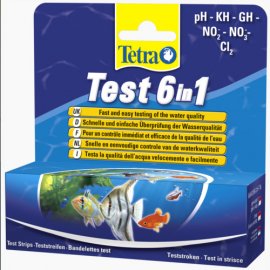 Tetra (Тетра) TEST 6 in1 (ТЕСТ КАЧЕСТВА ВОДЫ 6 в 1) полоски для аквариумов (25 шт.)