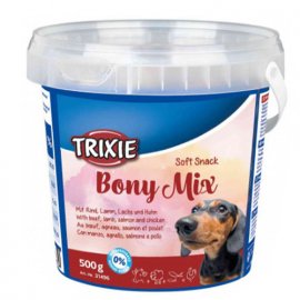 Trixie Soft Snack Bony Mix - Суміш ласощів для собак яловичина, баранина, лосось, курка