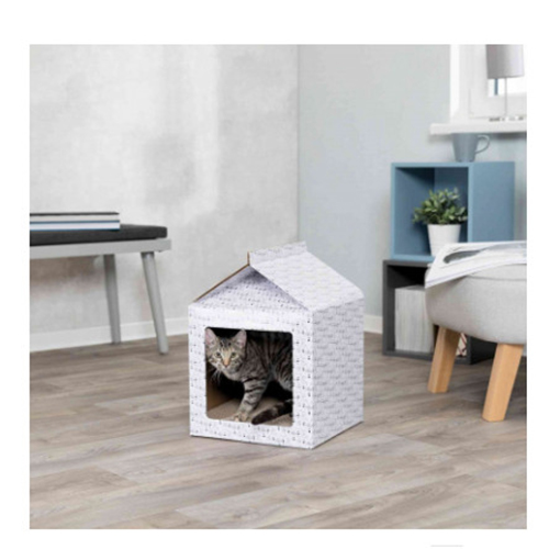 картонный домик когтеточка для кошки